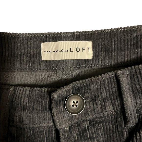 LOFT ‘ Made and Loved ‘ Charcoal Stretch Corduroy Pants Size 29/8 - Picture 3 of 5